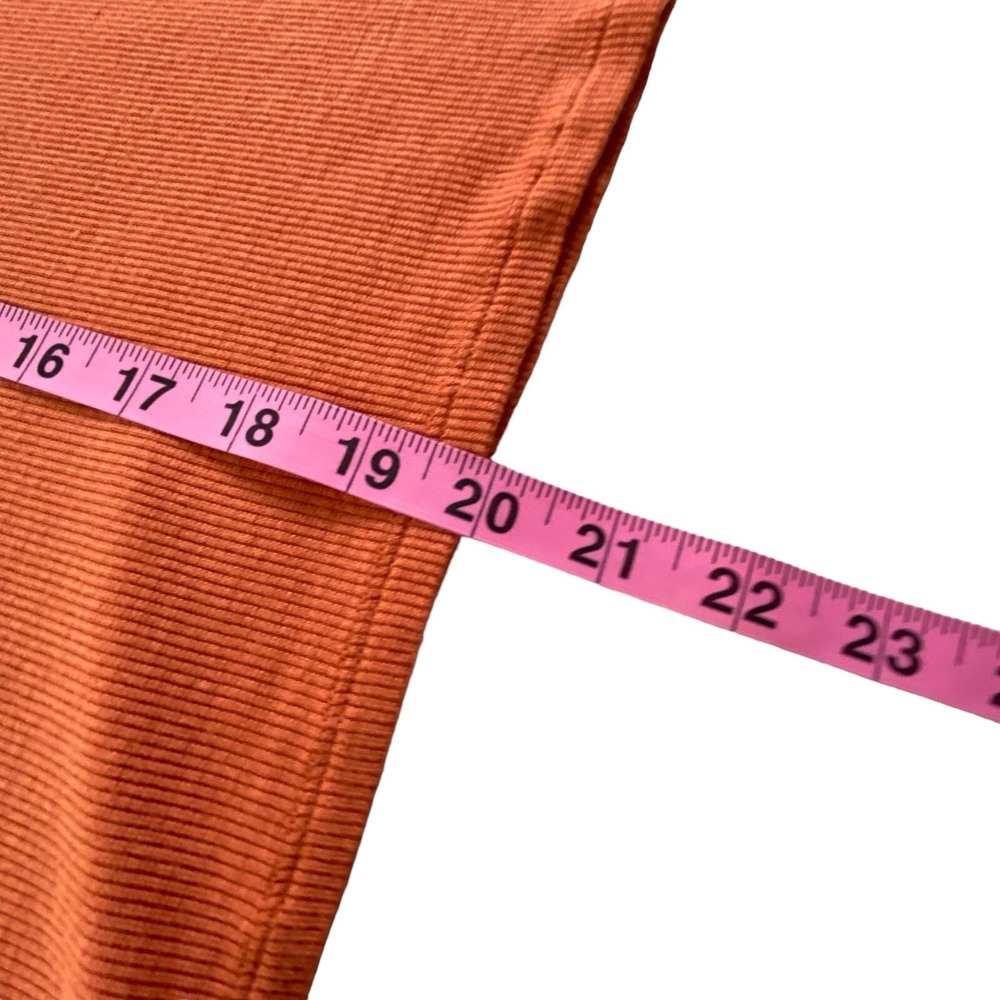 VENUS Women Cut Out Open Front Mock Neck Long Sleeve Top Sz L Orange 1-20 - Picture 9 of 12